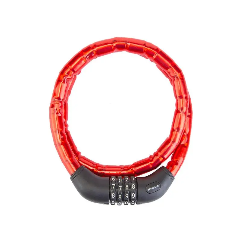 Замок-трос Stels 81601 с шифром стальными звеньями 18*1000мм от магазина Супер Спорт